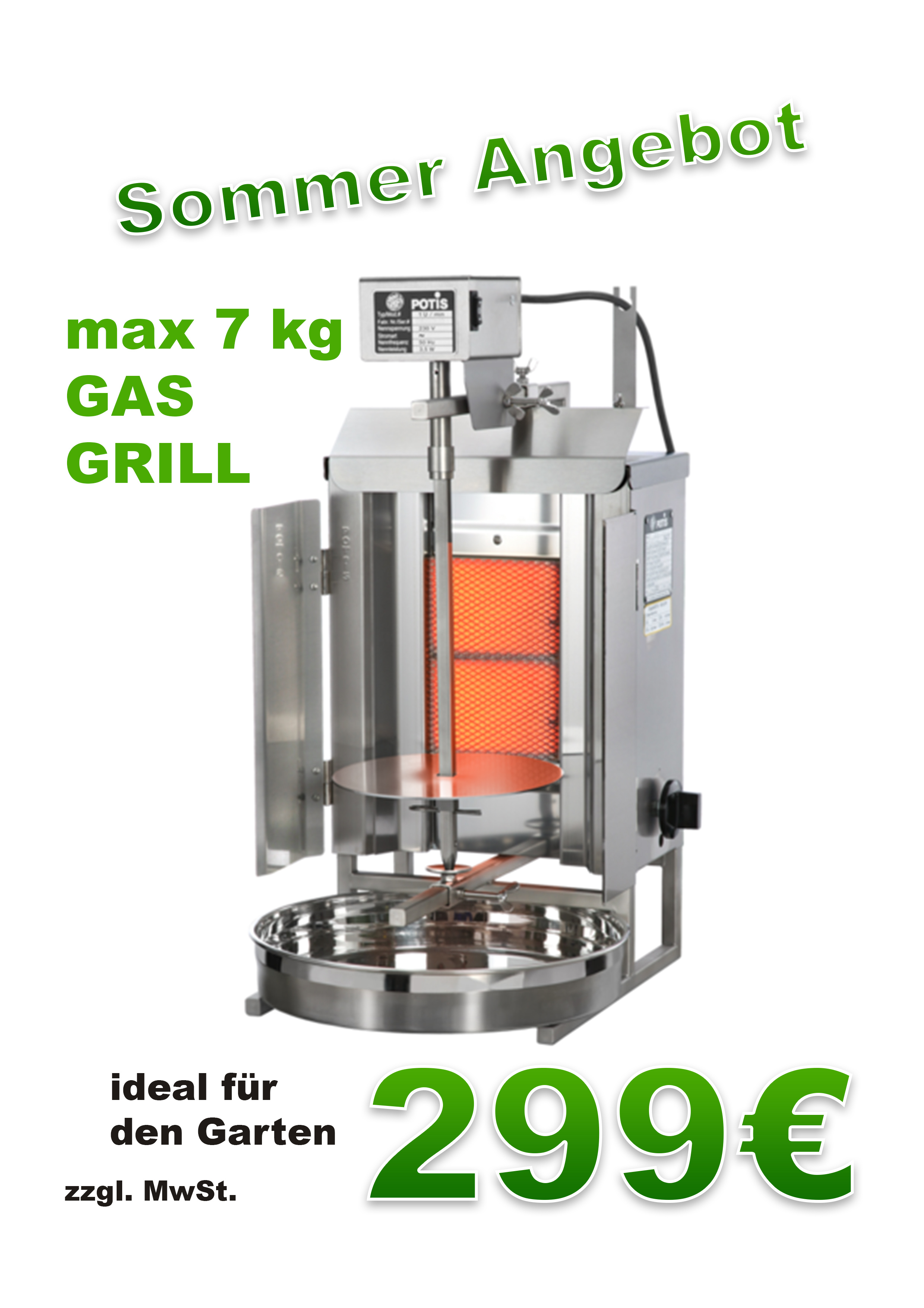 Elektrischer Dönergrill 3000W - Professionell Für Restaurant & Zuhause